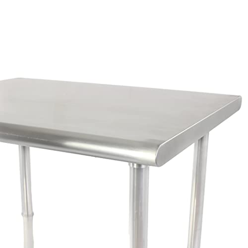 Steelbus 24'' X 36'' Stainless Steel Table,Nsf Commercial Heavy Duty Kitchen Prep & Work Table On 4 Caster Wheels And With Adjustable Under Shelf,Metal Food Workstation For Restaurant, Home And Hotel #TOP3