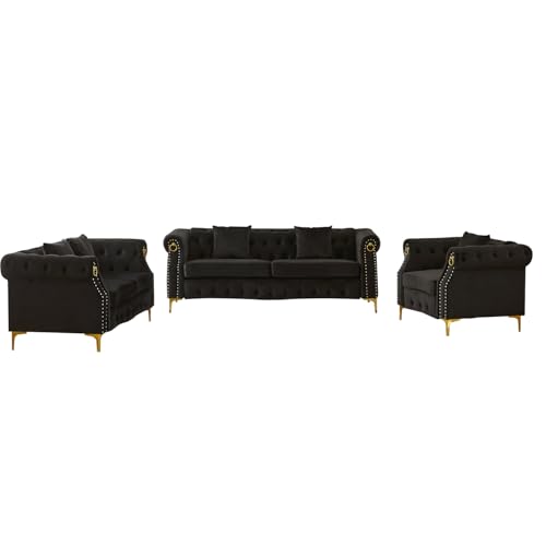 Hybition Mid-Century Living Room Set - 3 Piece Sofa &