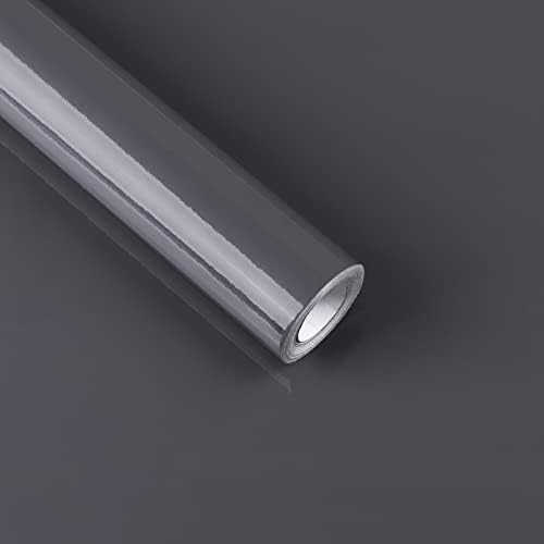 Sticky Back Plastic Black Vinyl Wrap 30X300cm Self Adhesive Peel and Stick Wallpaper Waterproof Glossy Film Roll for Kitchen Cupboard Countertops Removable DIY Refurbished Furniture Stickers