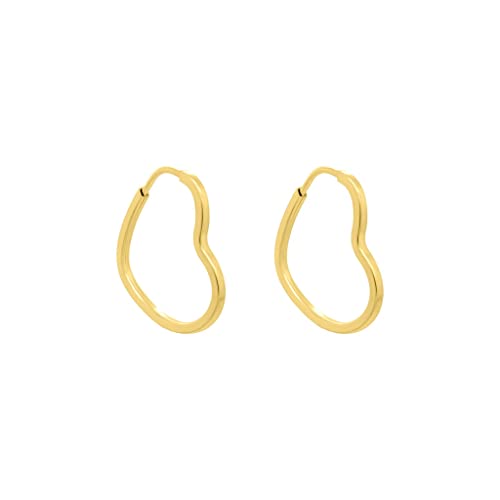 Kit Brinco Ouro 18k Argola Redonda + Argola Coração