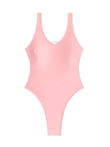 Image of Foxiny Sexy Backless Cheeky High Cut Leg Thong V Neck One Piece Swimsuit