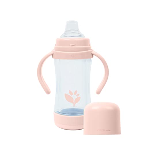 Image of Green Sprouts® Glass & Sprout Ware® Sip & Straw 5oz., 6mo+, Plant-plastic, Platinum-cured Silicone, Dishwasher Safe, Grows with Baby, Tested for Hormones, Spice
