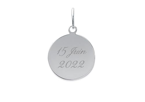Médaille ronde en argent 925 à graver Tata Gisèle, cadeau idéal en sachet velours