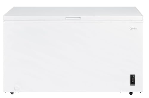 MIDEA Arcon Congelatore piccolo orizzontale 418L, motore inverter, controllo elettronico della temperatura, tecnologia D-TYPE Tube, cestini con maniglia, Easy Move, silenzioso 39dBA, basso consumo,
