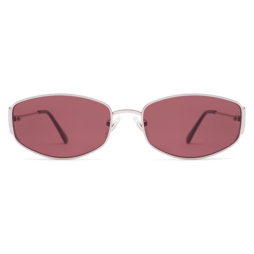 Retro Oval Sunglasses For Women Men Hexagonal Rectangle Metal Frame Sun Glasses AP3625