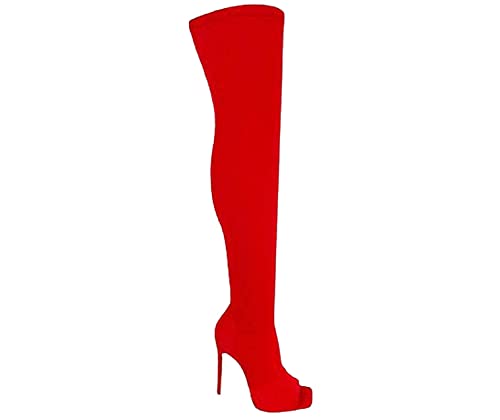 knee high open toe boots