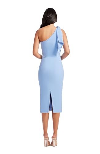 Image of Dress the Population Womens Tiffany One Shoulder Bow Detail Midi Sheath Dress