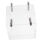 DEARMAMY 透明アクリル製鳥用水浴び盆 小型バードシャワーボックス 鳥かごアクセサリー 安定設計で落下防止 インコやオウムなど中型鳥対応