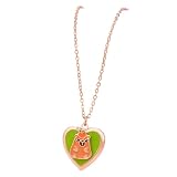 ChungLong0593 Cute Capybara Heart Locket Necklace for Women, Openable Cartoon Capybara Enamel Photo Pendant, Gold Adjustable Chain Jewelry Gift for Capybara Lovers (Green)