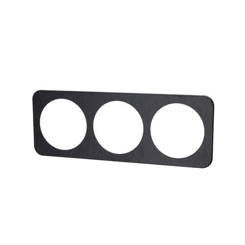 Plaque murale en aluminium noir avec 3 clés pour interrupteur intérieur