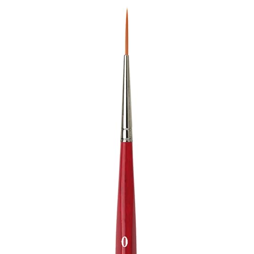 Image of da Vinci Watercolor Series 1280 CosmoTop Spin Paint Brush, Medium Needle-Sharp Liner Synthetic with Red Handle, Size 0