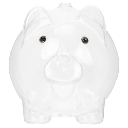 ibasenice Transparent Pig Coin Banks - 1pc Cute Pig Piggy Bank for Adults Pig Shaped Money Pot Transparent Saving Pot Novelty Piggy Bank