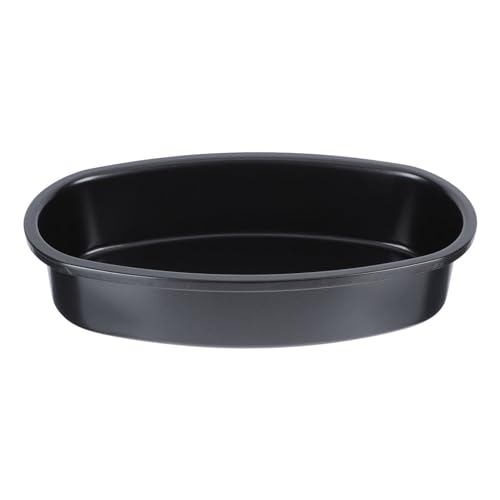 YARDWE Oval Shape Bread Loaf Pans Nonstick Baking Pans Cake Baking Carbon Steel Baking Pan Bakeware Metal Baking Mold for Cheesecake (Black)
