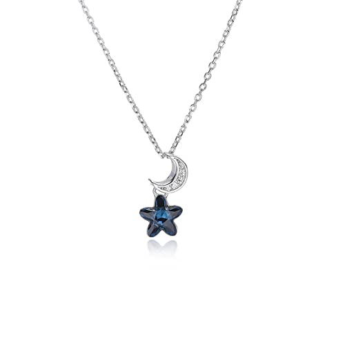 Collier lune en cristal bleu : le cadeau d'anniversaire idéal pour elle