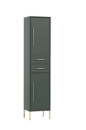 Schildmeyer Kent Hochschrank 151127, waldgrün/Gold, 40,5 x 33,1 x 184,3 cm