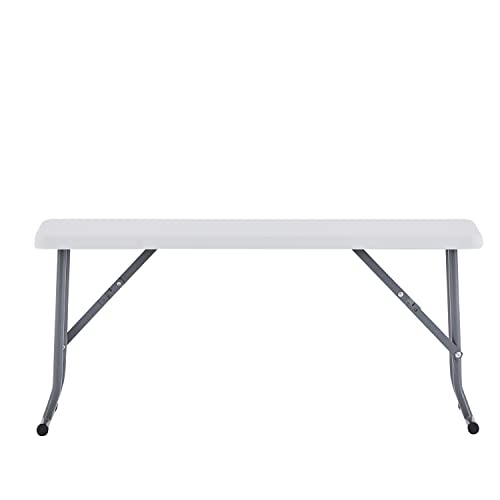 Naomi Home 3 Piece Folding Table With Benches, 3.7 Feet Portable Picnic Table Set, Heat Resistant Waterproof Outdoor Dining Table Set, Folding Side Table Set, Table And Bench Set For Party – White #TOP6