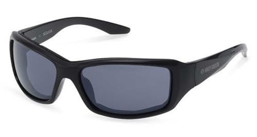Harley-Davidson Women's Sequoia Rectangular Sunglasses, Shiny Black Frames