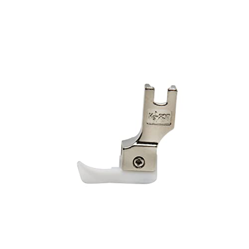 Image of Othmro #TCR Industrial Sewing Machine Presser Feet 1 /16inch Hinged Sewing Presser Foot Plastic and Steel Presser Feet with Right Guide for Single Needle Industrial Sewing Machines White Silver