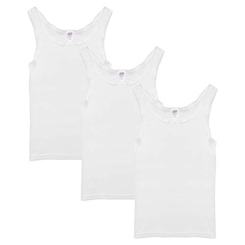 Jack & Jill Tank Tops Girls - White Undershirt -Soft & Breathable 100% Cotton