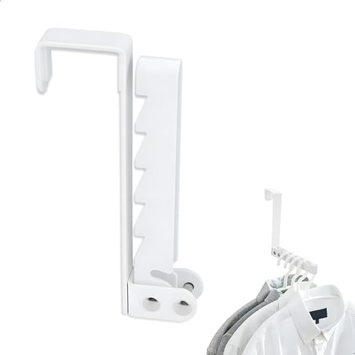 Letuxaamz Percha Puerta Plegable, Gancho Plegable Sin Taladrar Mit Puerta Con 5 Ranuras, Antideslizante Colgar Para Gancho Colgante, Ropa, Toallas, Abrigos, Perchas Guardarropa, Ventilador Ropa