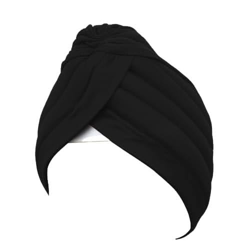 SAM ShoppyFoam Turban Pagri Headwrap Polyester Cap India Pagree Head Bennie Cover Twisted Pleated Head Wrap Headwear for Women Girls,