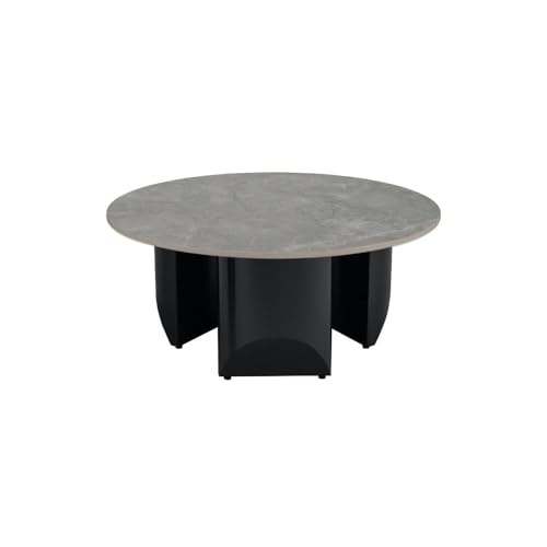 Image of Wakefit Kopi Coffee Table I Marble Finish I Vitrified Tile Top I Omani Grey