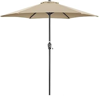 CHRISTOW Garden Parasol Umbrella Polyester Canopy Steel Sunshade With Crank Handle