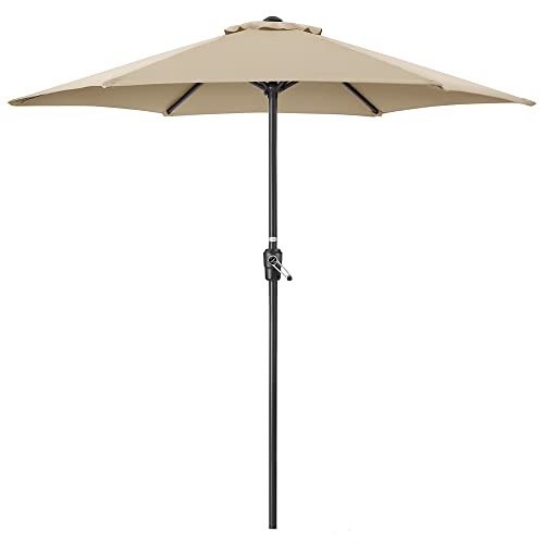 CHRISTOW Garden Parasol Umbrella Polyester Canopy Steel Sunshade With Crank Handle