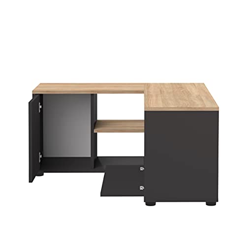 Eckschrank TemaHome TV-Schrank in Schwarz und Eiche