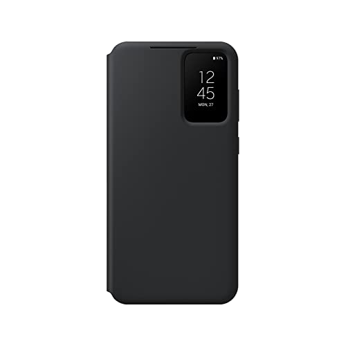 SAMSUNG Galaxy S23+ Plus S-View Wallet Phone Case Protective Cover w/ Card Holder Slot Finger Tap Clear Window US Version EF-ZS916CBEGUS Black