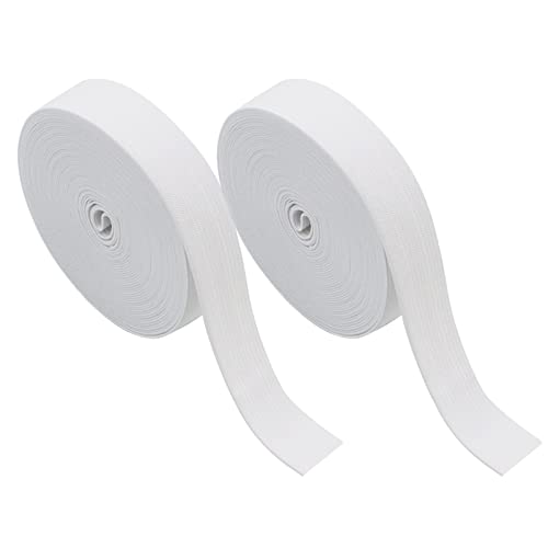 Élastique Plat 40m X 25mm - Blanc - Pour Couture, Vêtements, DIY - Polyester Et Latex