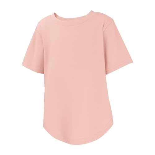 Girls Short Sleeve T Shirts Solid Crew Neck Soft Tshirts Tops Summer Casual Loose Fit Basic Tees for Teen Kids Shirts4