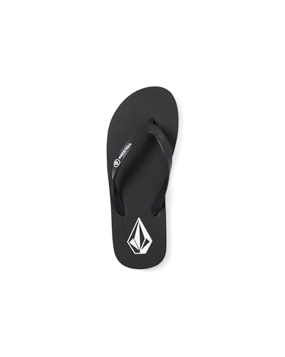 Image of Volcom Men's Volcomotion Flip Flop Sandals - Comfort Foam, Water-Friendly Thong Sandal, Black White V, 8