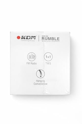 Image of KDM 350 Rumble Portable Bluetooth Speaker, 8W Output,Green Trim, 8 Hours Playtime, FM Radio, TWS Support, Type-C Charging