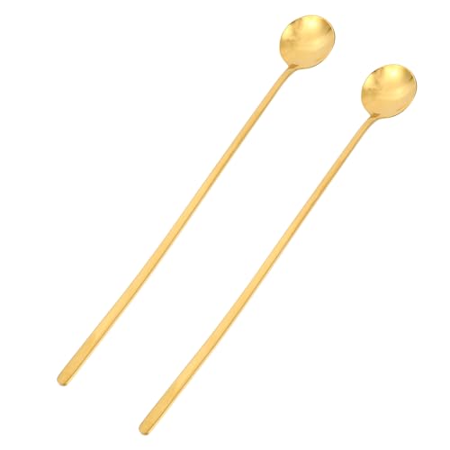 NAMOARLY Espresso Stirring Spoon Set 2pcs Stainless Steel Spoons Long Handle for Coffee Bar Home and Party Use
