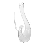 CALLARON Decantador de Vidrio Transparente de 1300 Ml para Vino Diseño Creativo y Fondo Plano Que Mejora el Sabor y Bouquet, Adecuado Hogar