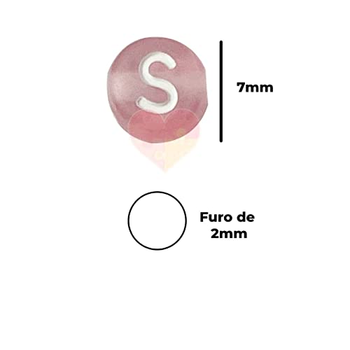 300 Miçangas Coloridas Conta Translucidas Letras Brancas Redonda Alfabeto Completo Para Colar Infant