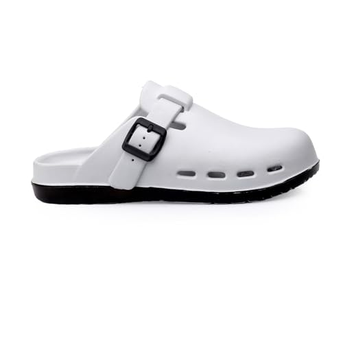 Image of Unisex Black Clogs with Adjustable Buckle Strap | Lightweight EVA Comfort Slip-On Sandals for Casual Wear & Outdoor Use