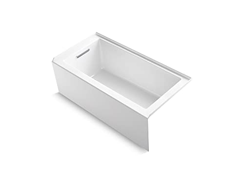 KOHLER K-1956-LA-0 Underscore Rectangle 60-Inch x 30-Inch Alcove Bath with Integral apron, integral flange and left hand drain, White #1