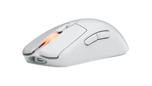 Fnatic BOLT Weiße Kabellose Gaming Maus – Pixart 3370 Sensor, 69g, WiFi & Bluetooth, Akkulaufzeit 110–210 h, USB-C-Aufladung, Kailh GM 8.0-Schalter, 4 Profile & DPI-Stufen, reine PTFE-Skates (Windows)