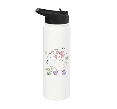 Cute Silly Goose Coquette Girly Porch Back to School Stainless Steel Insulated Water Bottle