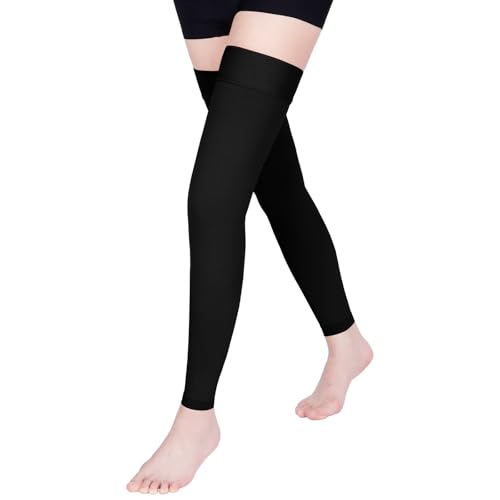 Image of 15-20 mmHg Compression Stockings for Women & Men, Thigh High Compression Socks Medical Graduated Compression Support for Edema, Varicose Veins