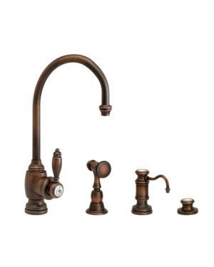 Waterstone 4900-3-AP Hampton Prep Faucet 3pc Suite Antique Pewter