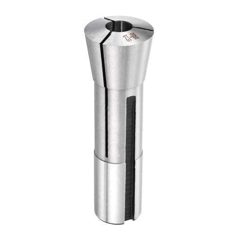 Image of sourcing map R8 12mm (15/32") Round Collet 7/16-20UNF Thread R8 Precision Round Spring Collet Mill Chuck Holder 0.015mm Accuracy for CNC Engraving Machine Milling Lathe Tool, Silver