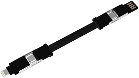 PROPEN - 6 in 1 Magnetic Keychain USB Fast Charging Cable. All In One USB Multi Charger & Transfer Cable Keyring Compatible With Apple & Android.