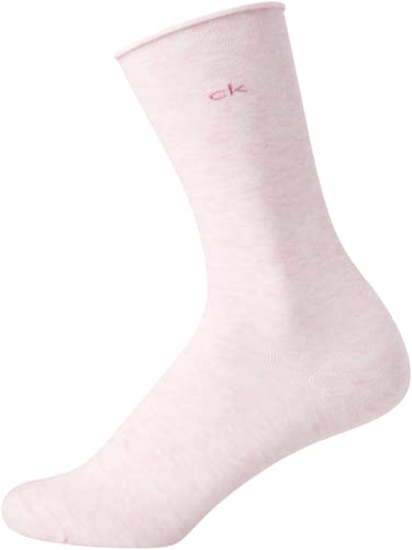 Calvin Klein 3 Pairs Ladies Soft Cotton Blend Roll Up Cuff Socks Ladies Socks (Shoe Size 3-10)