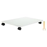 PATIKIL 12x19in PC Ständer Computer Tower Ständer Holz CPU PC Halter Unter Schreibtisch Mobiler Wagen 4 Rollen Für Fußboden Teppich Tower ATX Gehäuse Drucker Blumentopf Weiß