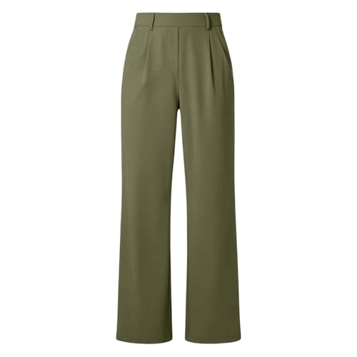 Womens Straight Wide Leg Dress Pants High Waisted Business Casual Trousers - image 9