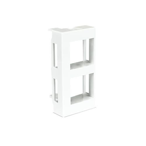 Image of MX RJ45 CAT6 /CAT6A Dual Data Port, 1 Module Network Socket Frame for 45x45 mm European & UK Modular Plates, LAN Ethernet Wall Connector for Structured Cabling Systems, Pack of 2