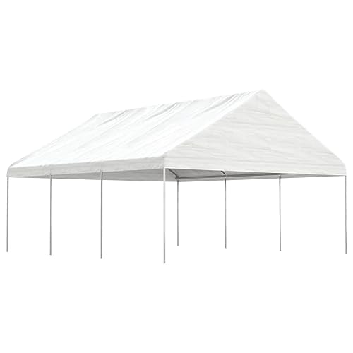 Cenador con Techo Polietileno Blanco 6,69x5,88x3,75 m, Xichuzi Cenadores para Jardin, Pergolas De Jardin, Carpas De Jardin, Carpas para Exteriores, Carpa Jardin Exterior 3155519